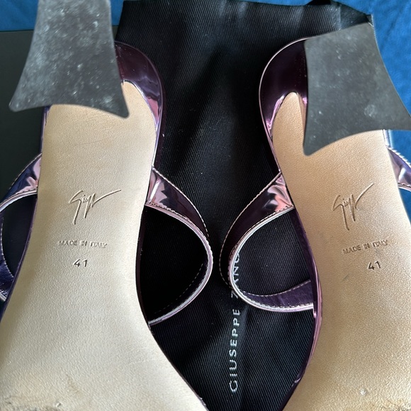 Giuseppe Zanotti Flaminia Metallic Pink Sandals Mules Size 41 - Picture 8 of 10